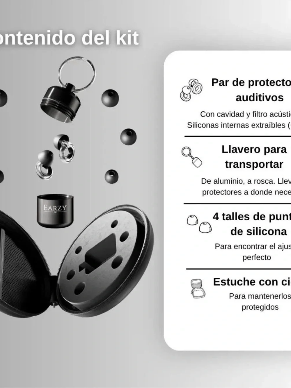 Black Travel Earbud Accessory Kit with Protective Case